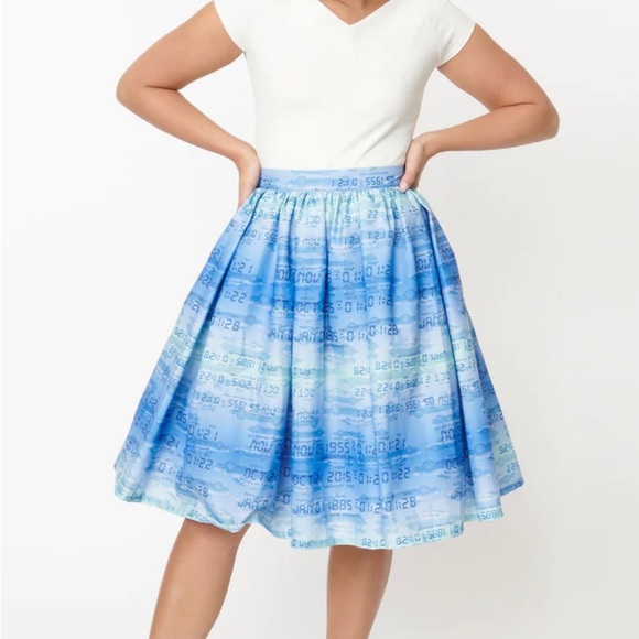 Back To The Future x Unique Vintage Time Circuits Swing Skirt - Picture 2 of 2